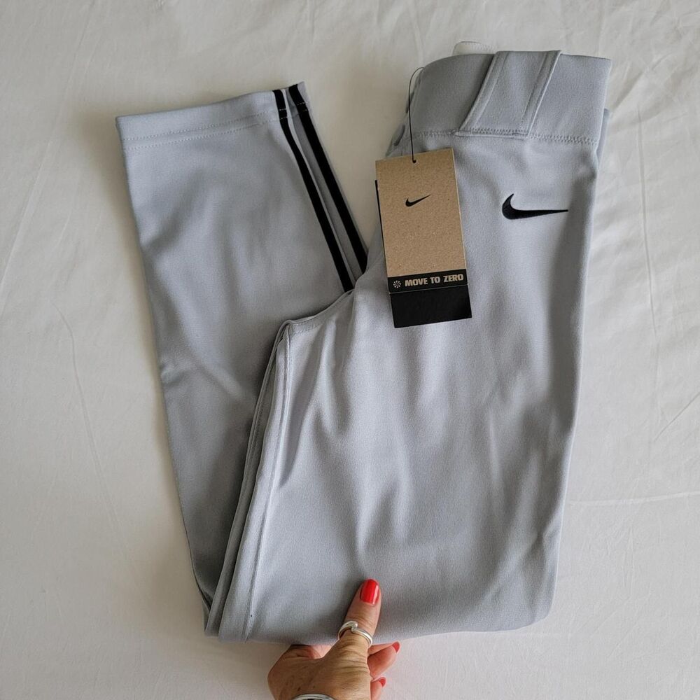 NWT NIKE BOY'S KID'S BASEBALL PANTS IN GREY, SMALL